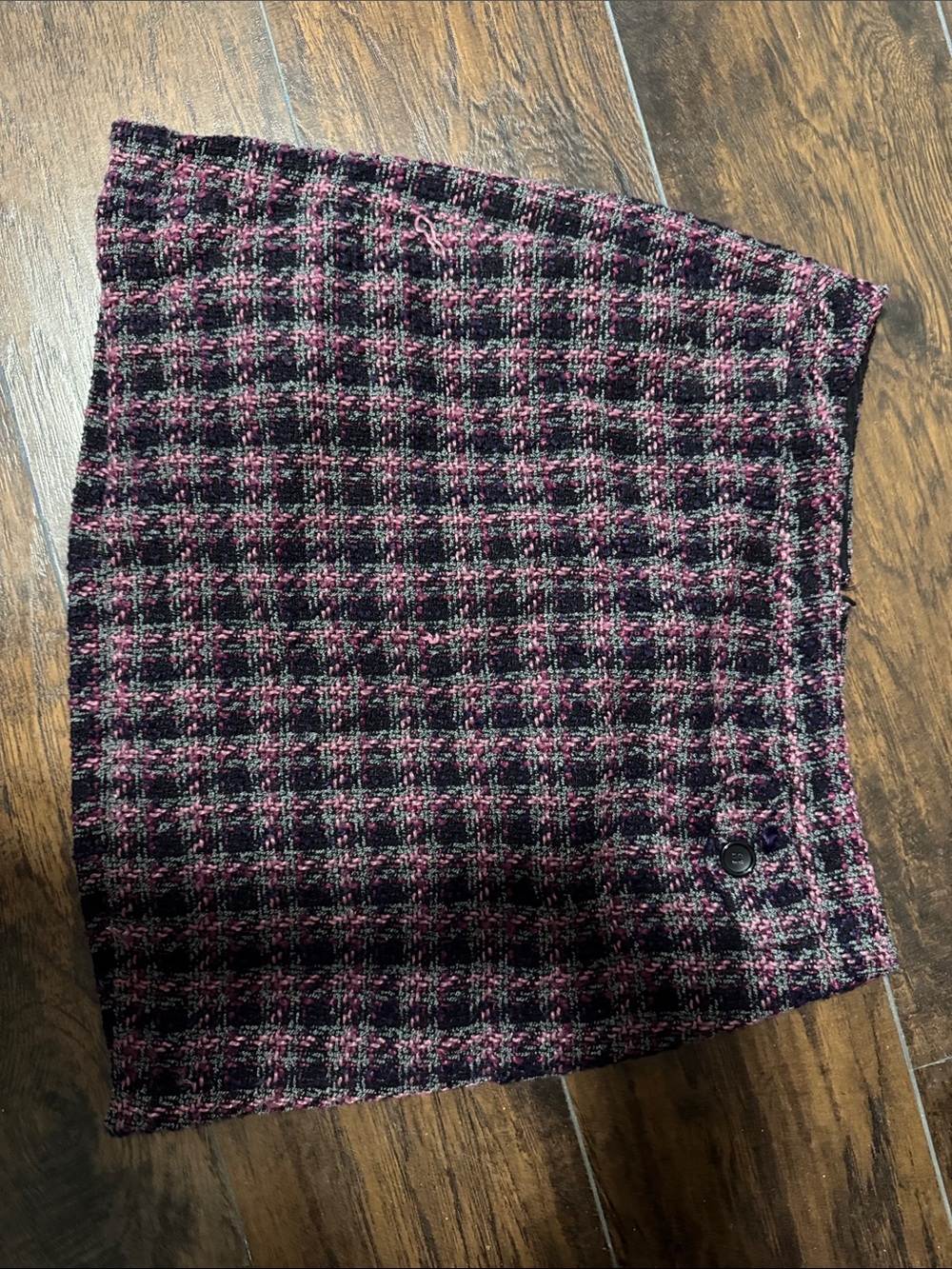 The Limited Tweed Plaid Mini Skirt - Black & Pink